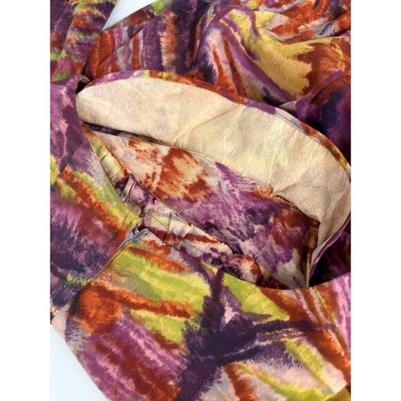 Vintage 60s 70s Tie Dye Midi Dress Psychedelic Boho Hippie Handmade Size S - Picture 6 of 10